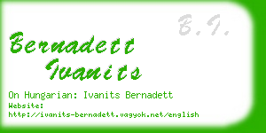 bernadett ivanits business card